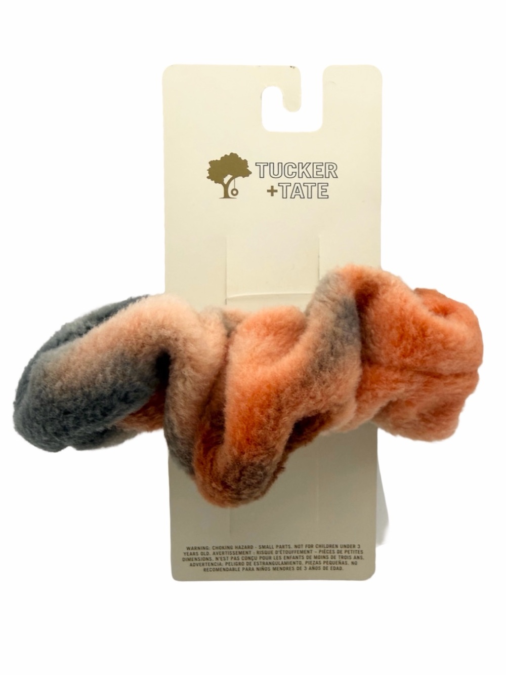 Tucker + Tate Fuzzy Fleece Tie Dye Scrunchie Orange Pop Black Nordstrom